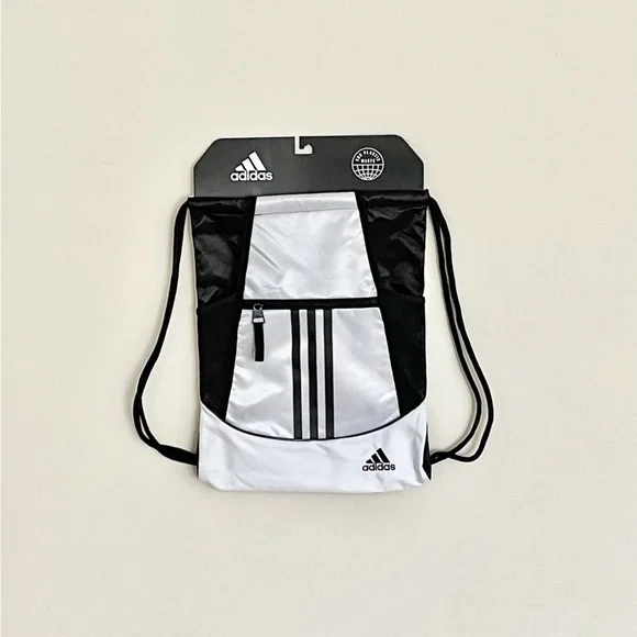 adidas alliance drawstring backpack white adidas | Bags | New Adidas Alliance Ii Sackpack Black White Drawstring  Backpack Adult Os
